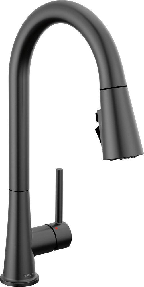 Peerless® Matte Black Single Handle Pull Down Kitchen Faucet 