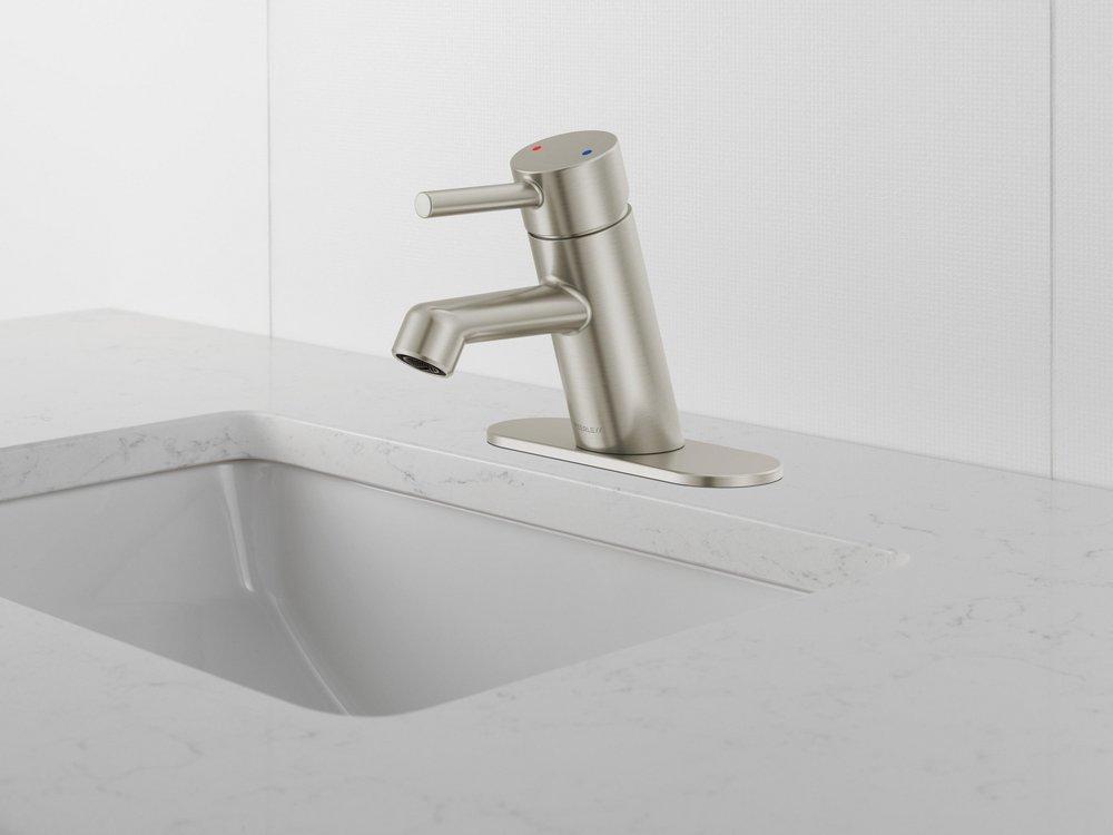 Peerless® Brushed Nickel Single Handle Monoblock Bathroom Sink Faucet 