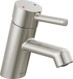 Single Handle Monoblock Bathroom Sink Faucet in Brushed Nickel