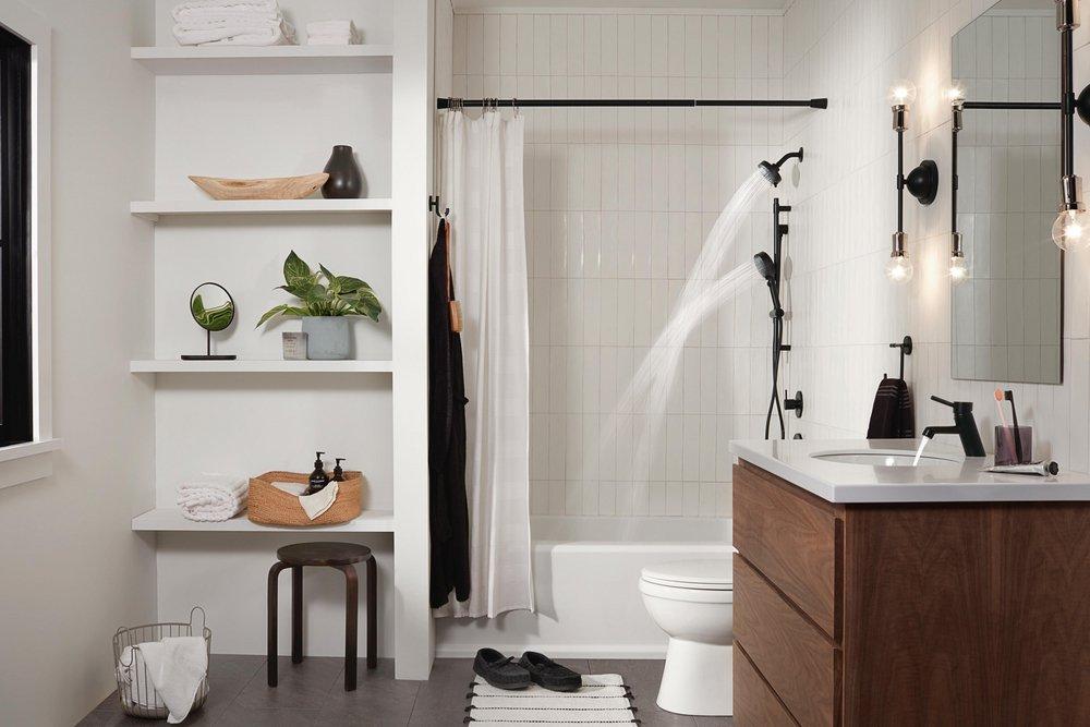 Peerless&reg; Matte Black Multi Function Shower System 