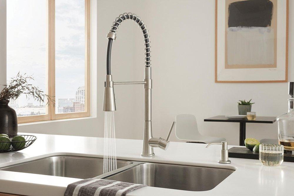 Peerless&reg; Stainless Single Handle Deck Mount Faucet 