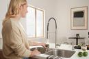 Peerless&reg; Stainless Single Handle Deck Mount Faucet 
