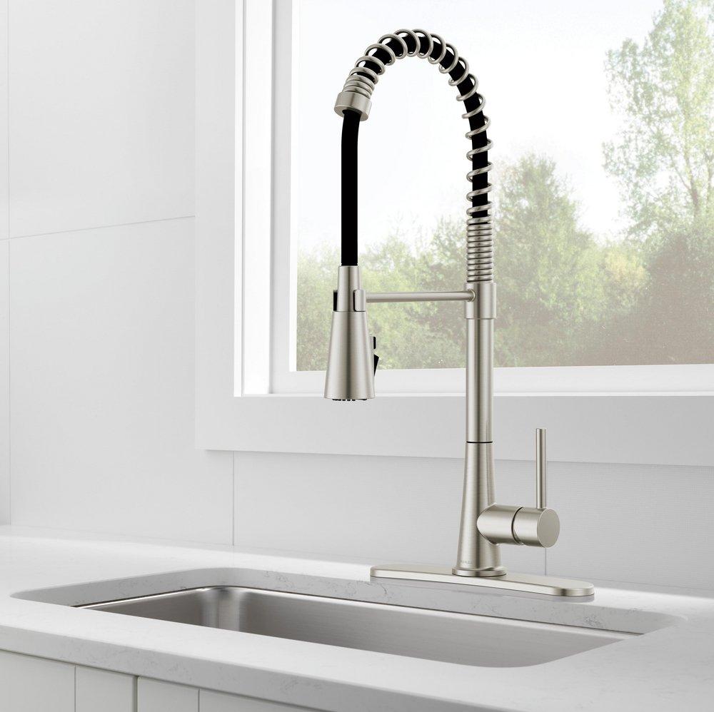 Peerless&reg; Stainless Single Handle Deck Mount Faucet 