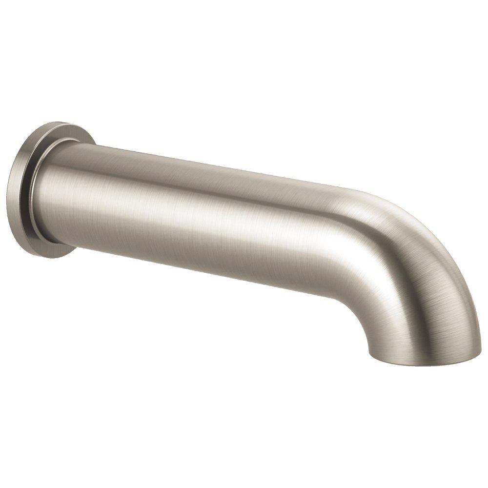 Brizo Brushed Nickel 1/2 x 8-7/16 in. Threaded Brass Tub Spout 