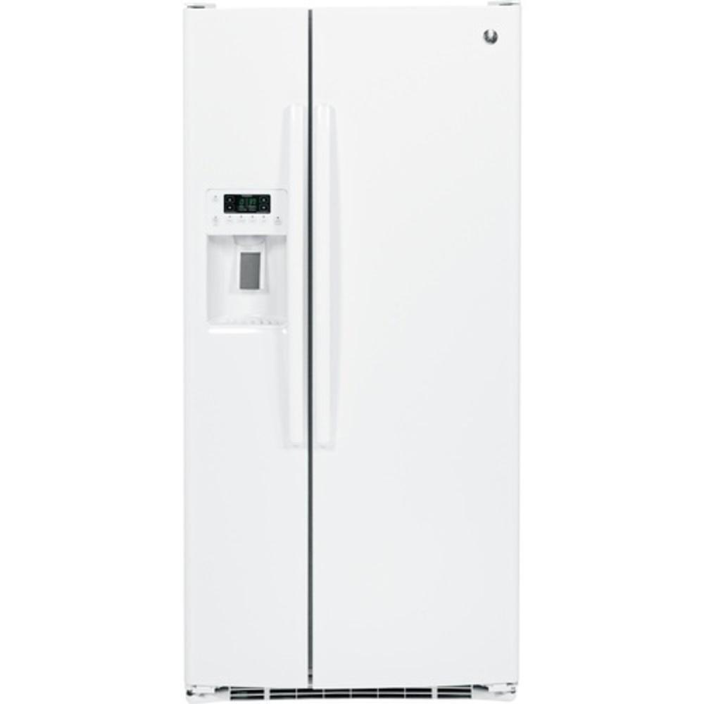 GE&reg; White 23.2 cu. ft. Side-By-Side Refrigerator 