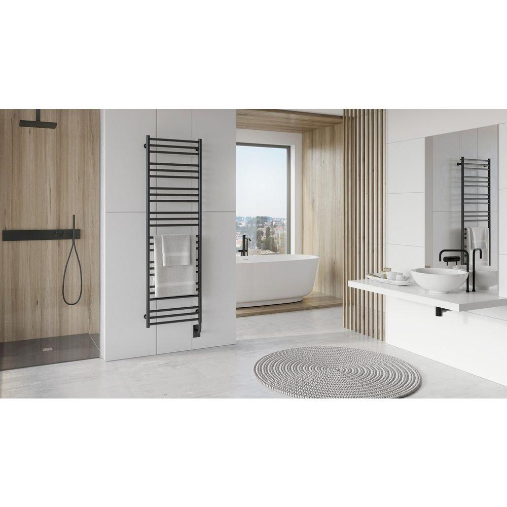 Tuzio&reg; Matte Black 19-1/2 x 47-1/2 in. Wall Mount Towel Warmer 