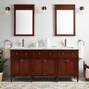 72 in. Floor Mount Vanity in Antique Brown with Carrara Marble