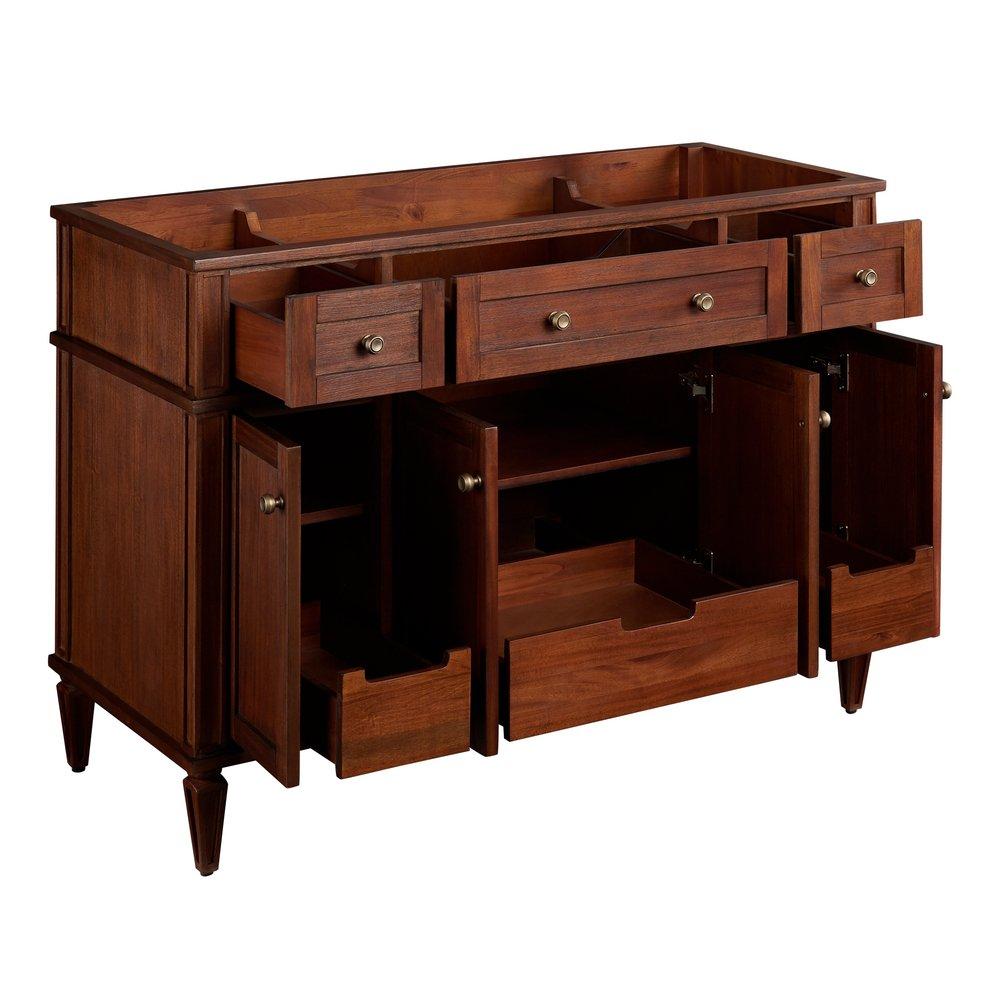 Signature Hardware Antique Brown 48-1/8 in. Floor Mount Vanity 