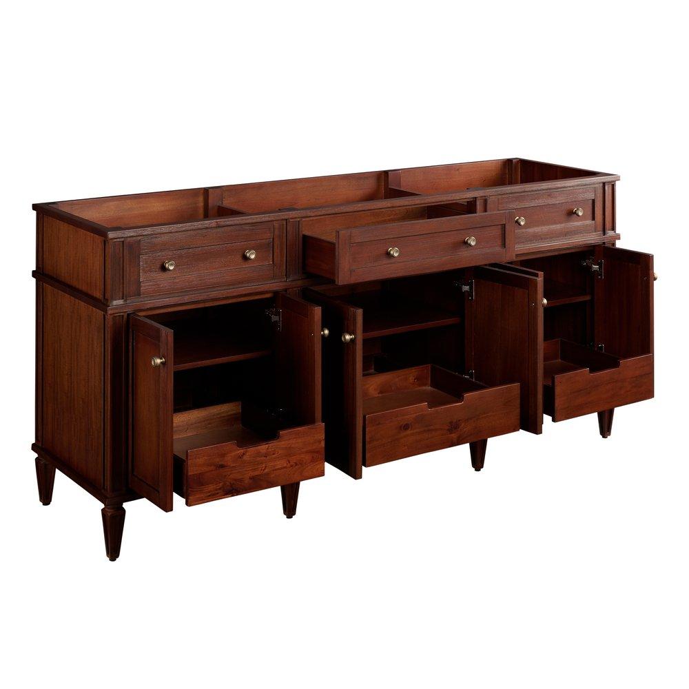Signature Hardware Antique Brown 72-1/8 in. Floor Mount Vanity 