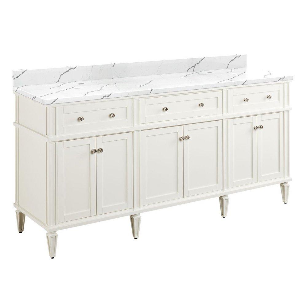 Signature Hardware White 72-1/8 in. Floor Mount Vanity 