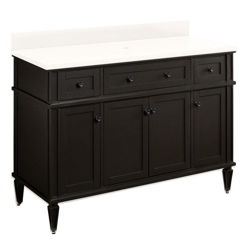 Signature Hardware Charcoal Black 48-1/8 in. Floor Mount Vanity 