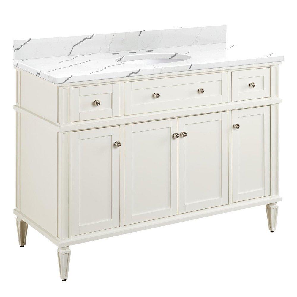 Signature Hardware White 48-1/8 in. Floor Mount Vanity 