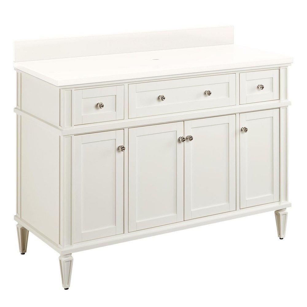 Signature Hardware White 48-1/8 in. Floor Mount Vanity 