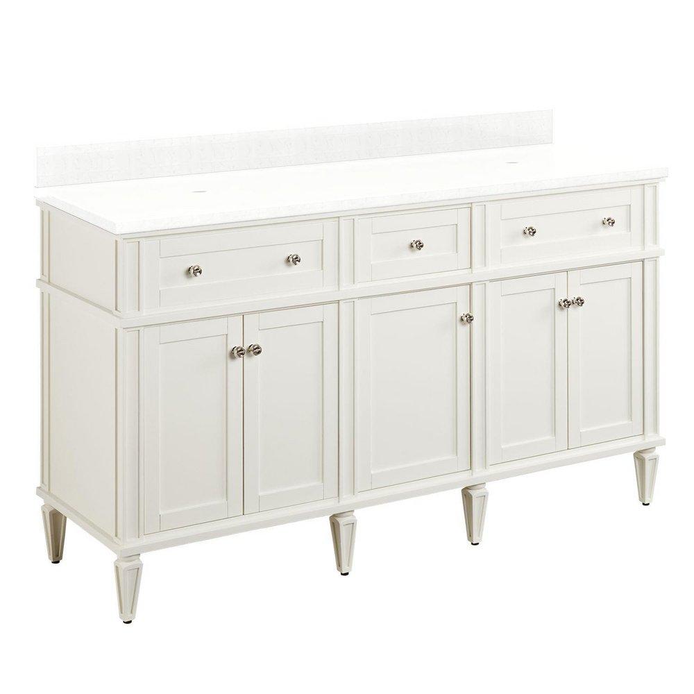 Signature Hardware White 60-1/8 in. Floor Mount Vanity 