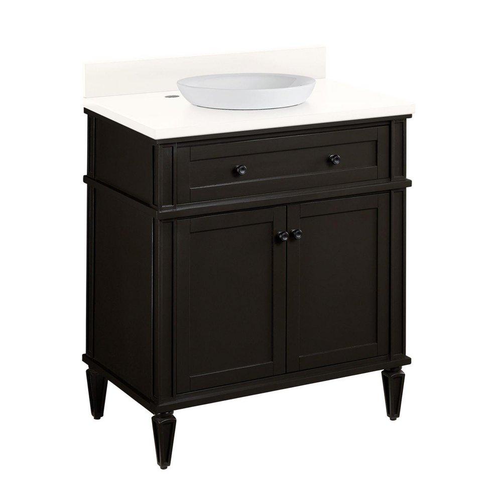Signature Hardware Charcoal Black 30 in. Floor Mount Vanity 
