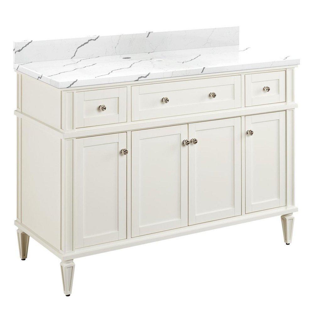 Signature Hardware White 48-1/8 in. Floor Mount Vanity 