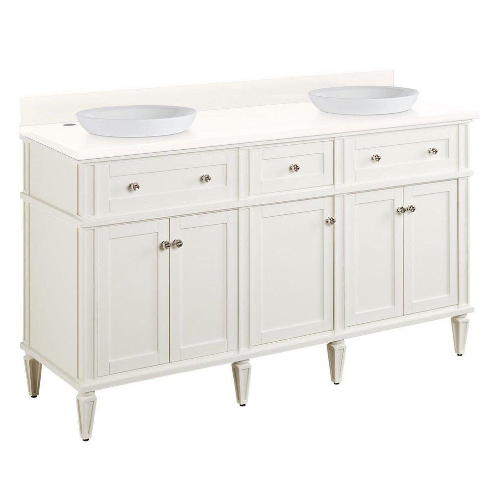 Signature Hardware White 60-1/8 in. Floor Mount Vanity 