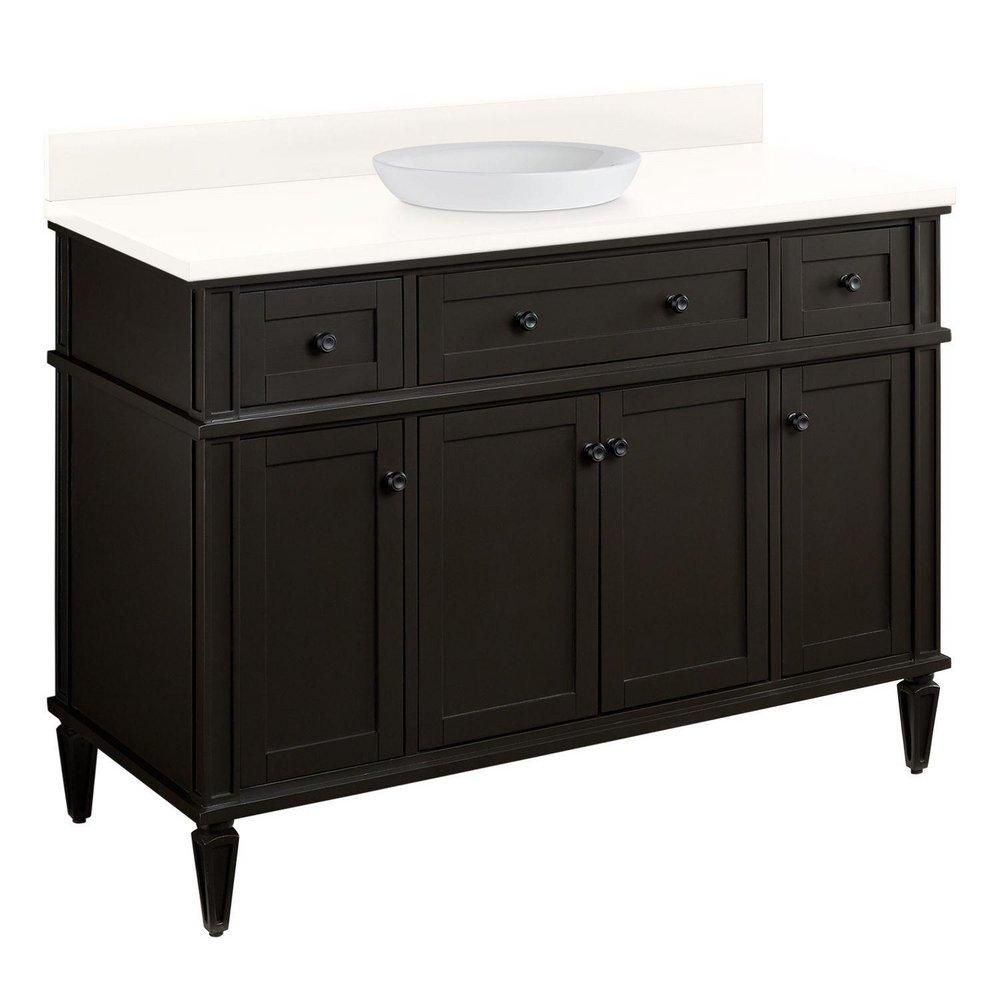 Signature Hardware Charcoal Black 48-1/8 in. Floor Mount Vanity 