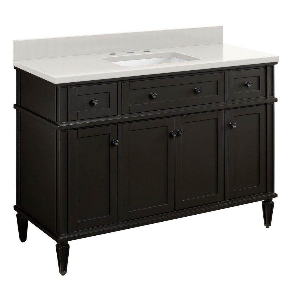 Signature Hardware Charcoal Black 48-1/8 in. Floor Mount Vanity 