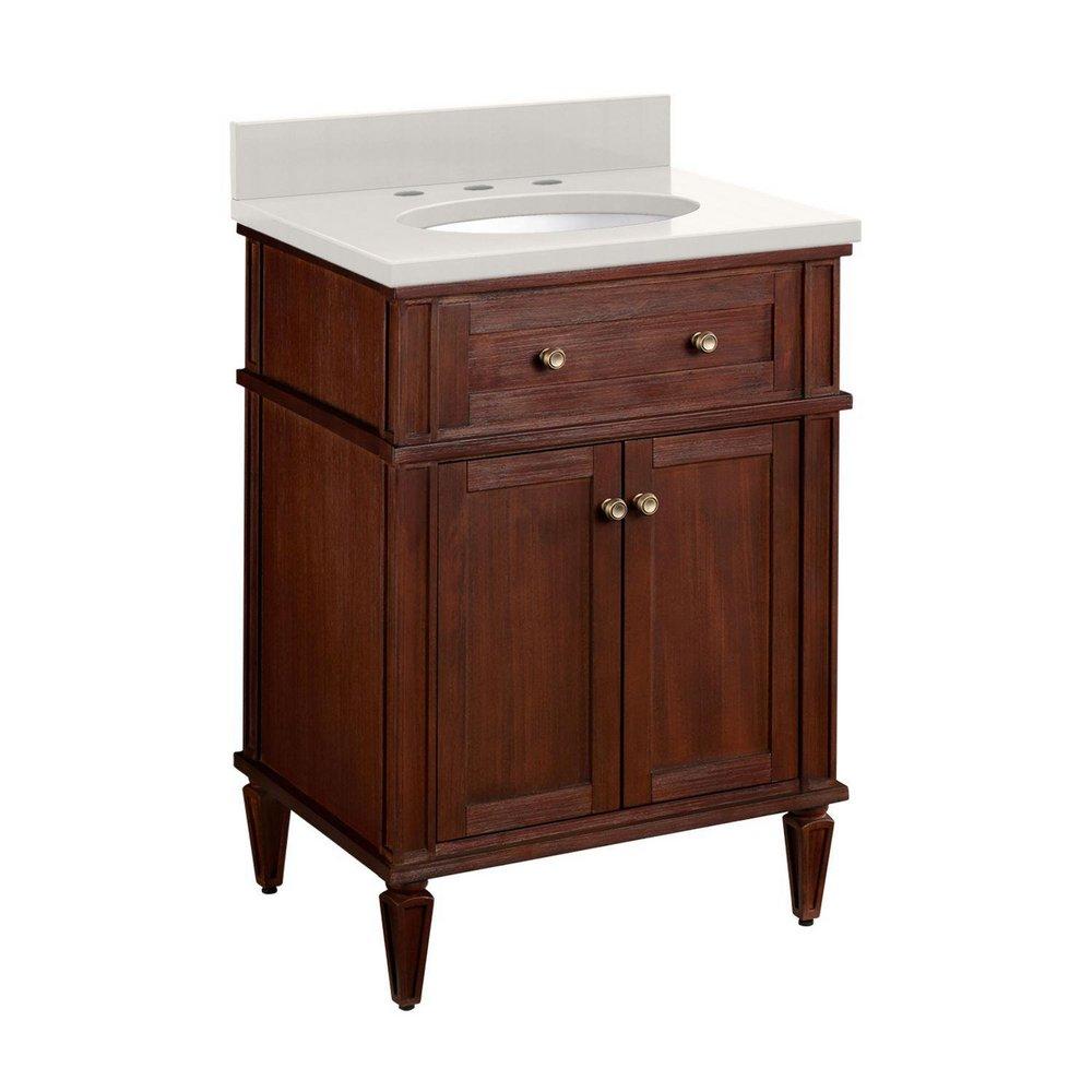 Signature Hardware Antique Brown 24-1/8 in. Floor Mount Vanity 