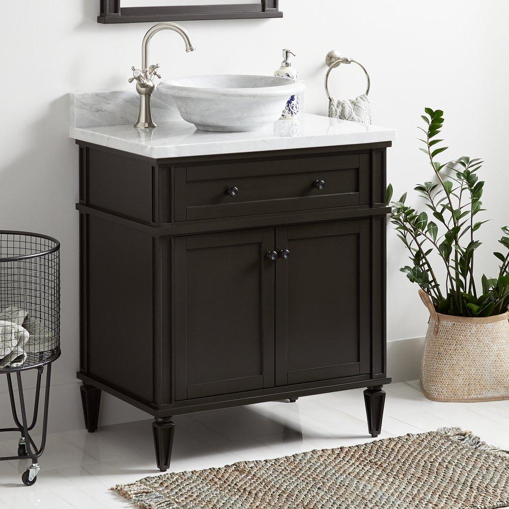Signature Hardware Charcoal Black 30 in. Floor Mount Vanity 
