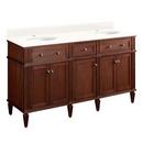 Signature Hardware Antique Brown 60-1/8 in. Floor Mount Vanity 