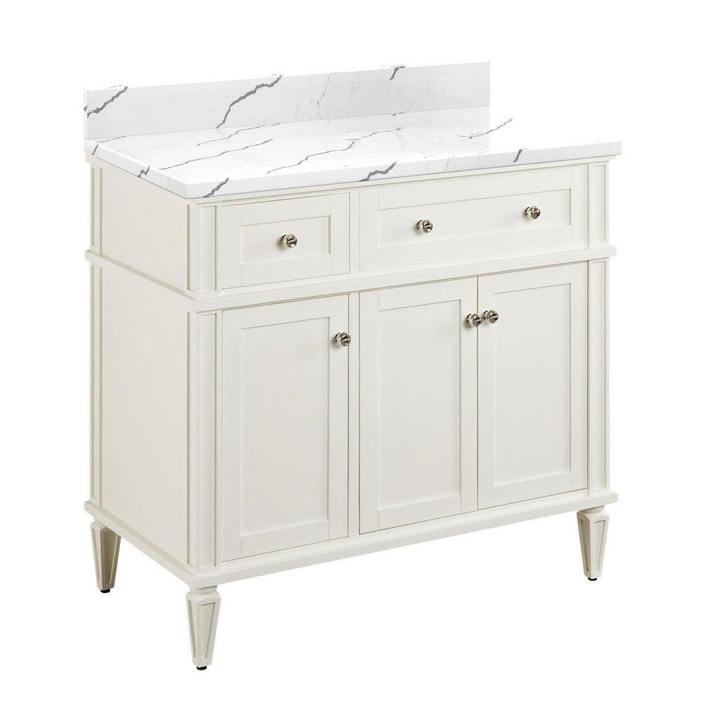 Signature Hardware White 36-1/8 in. Floor Mount Vanity 