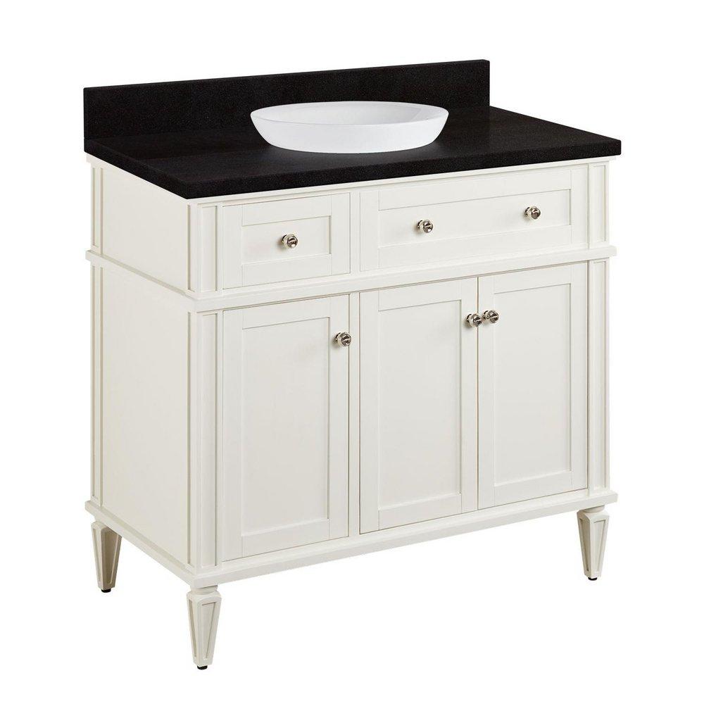 Signature Hardware White 36-1/8 in. Floor Mount Vanity 