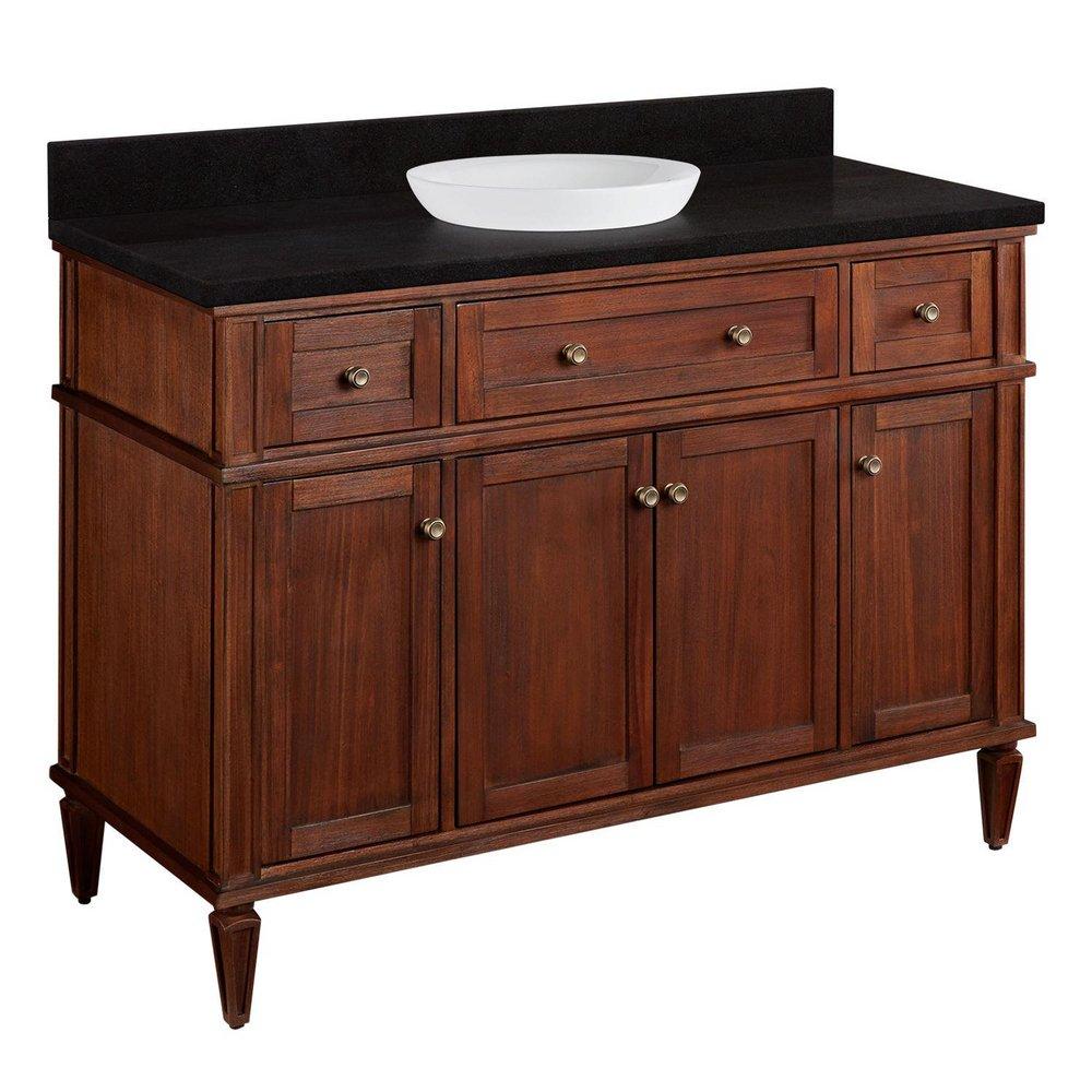 Signature Hardware Antique Brown 48-1/8 in. Floor Mount Vanity 