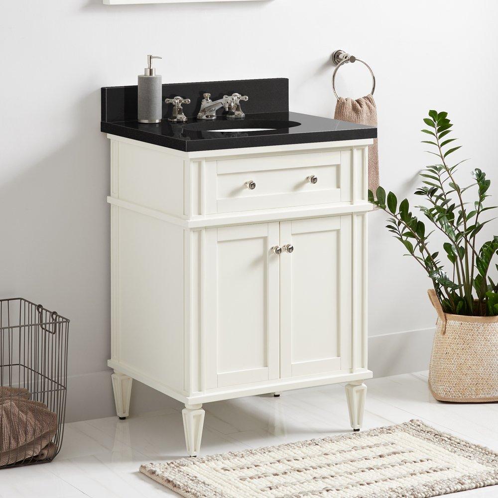 Signature Hardware White 24-1/8 in. Floor Mount Vanity 