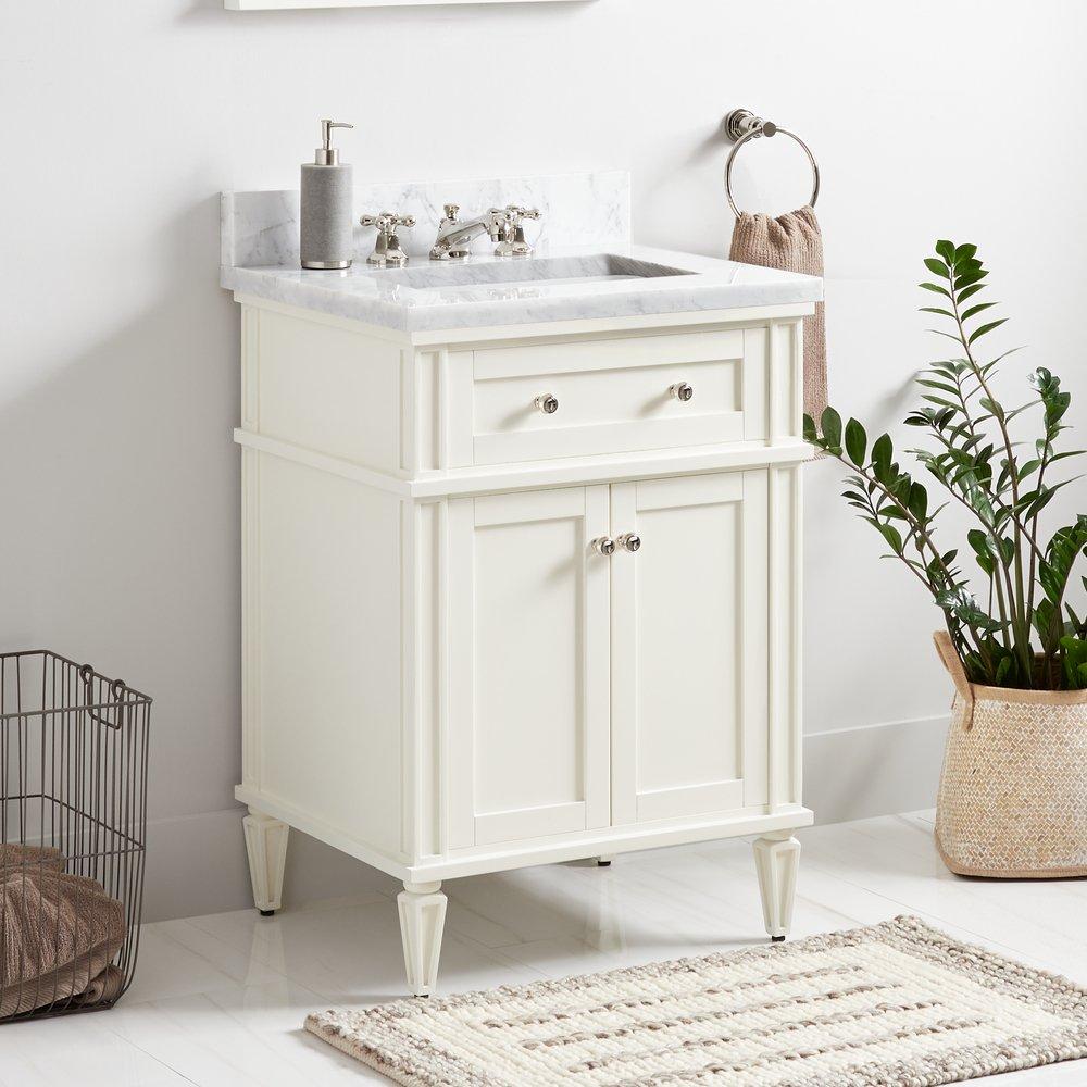 Signature Hardware White 24-1/8 in. Floor Mount Vanity 