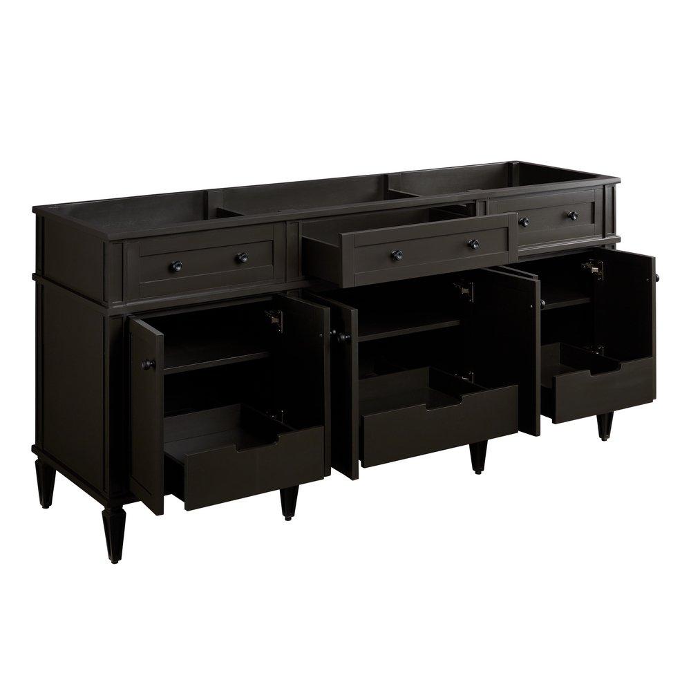 Signature Hardware Charcoal Black 72-1/8 in. Floor Mount Vanity 