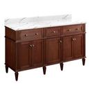 Signature Hardware Antique Brown 60-1/8 in. Floor Mount Vanity 