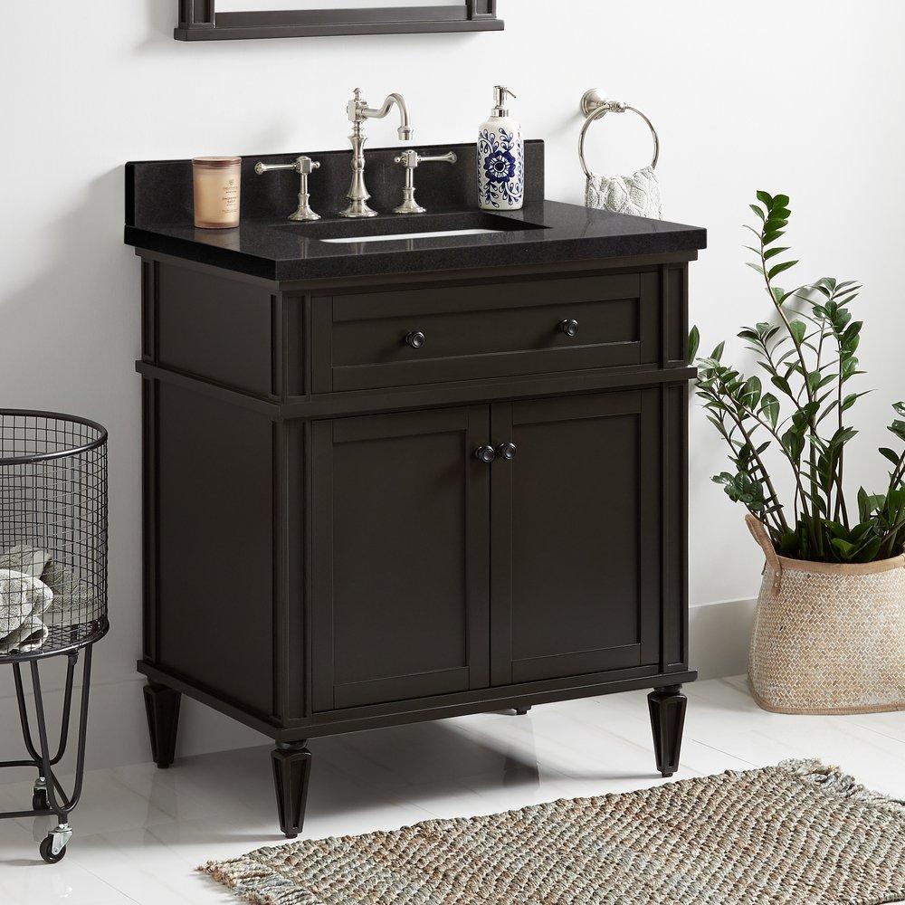 Signature Hardware Charcoal Black 30 in. Floor Mount Vanity 