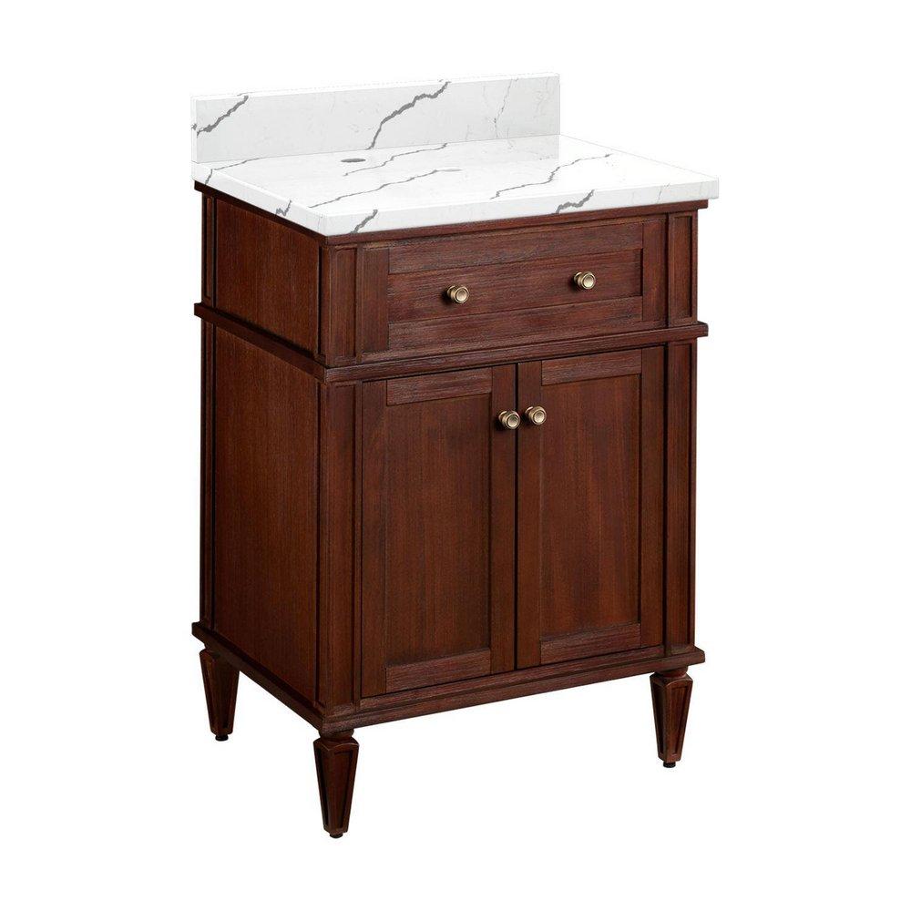 Signature Hardware Antique Brown 24-1/8 in. Floor Mount Vanity 