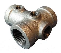 1 x 1 x 1 in. 2-Hole Short Galvanized Cast Tank Tee