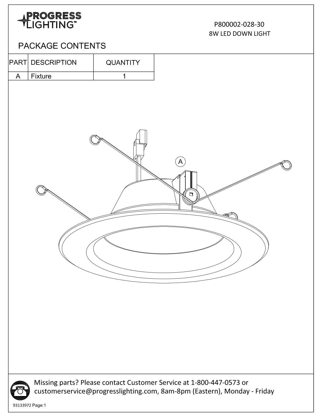 *CVR* INTRINSIC 1-LIGHT SATIN WHITE 