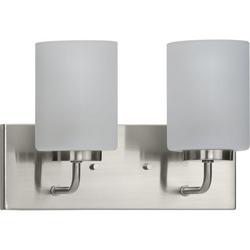 100W 2-Light Medium E-26 Vanity Fixture in Brushed Nickel