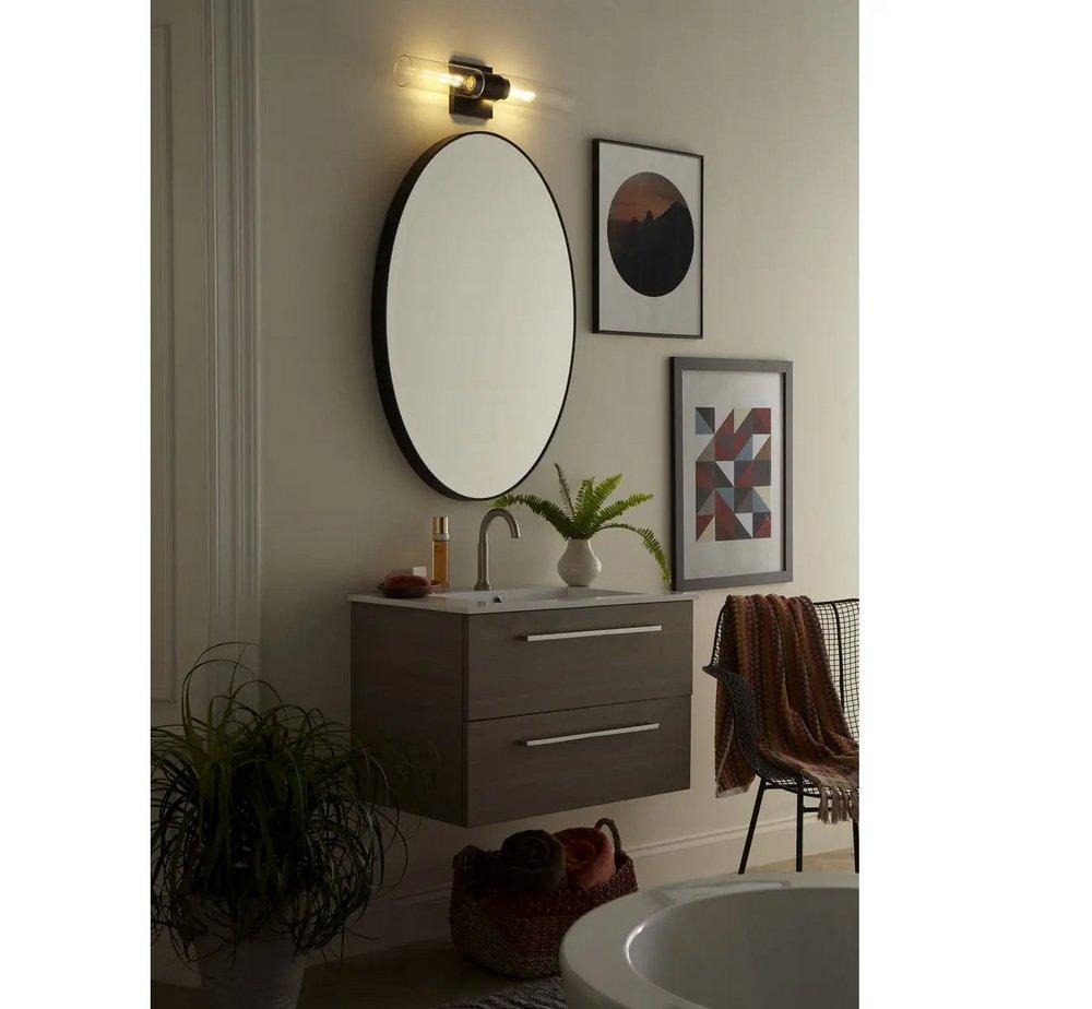 Progress Lighting Matte Black 60W 2-Light Medium E-26 Vanity Fixtures 