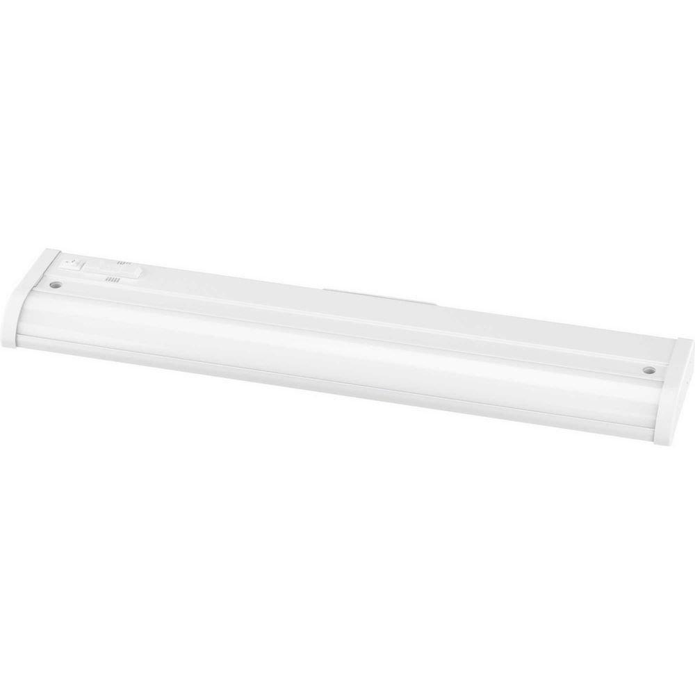 Progress Lighting Satin White 18 in. 6.5W 1-Light Integrated LED Under Cabinet Lighting 