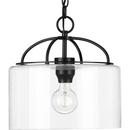 60W 1-Light Medium E-26 Incandescent Pendant Light in Matte Black