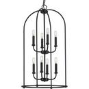 60W 8-Light Candelabra E-12 Incandescent Pendant Light in Matte Black