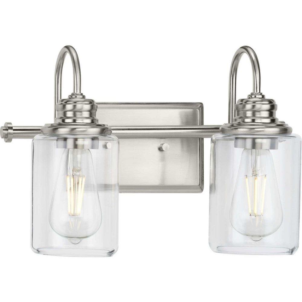 Progress Lighting Brushed Nickel 60W 2-Light Medium E-26 Vanity Fixture 