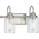 Progress Lighting Brushed Nickel 60W 2-Light Medium E-26 Vanity Fixture 