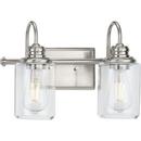 60W 2-Light Medium E-26 Vanity Fixtures in Brushed Nickel