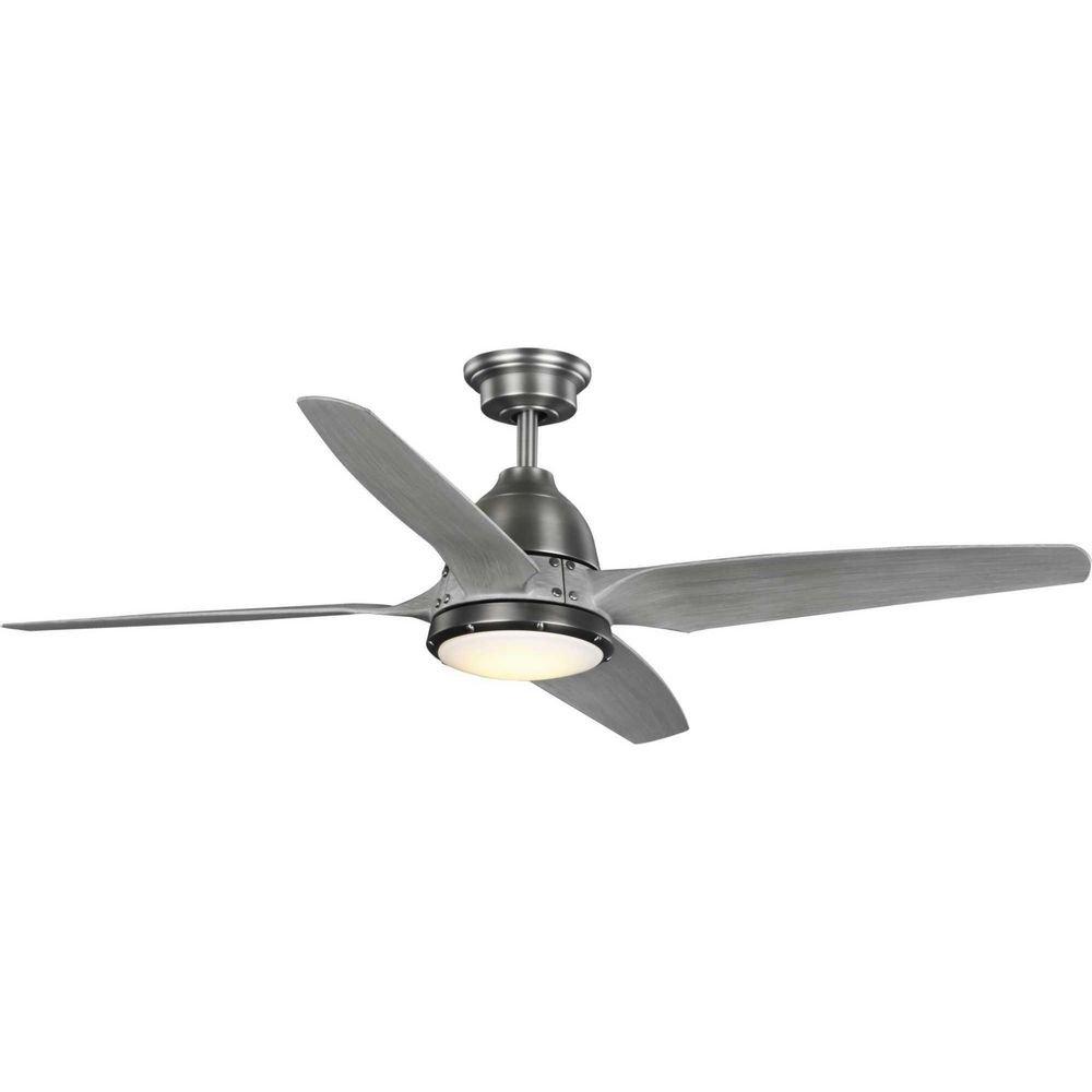 Progress Lighting Antique Nickel 56 in. 4-Blade Indoor or Outdoor Ceiling Fan 