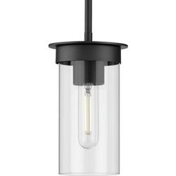 60W 1-Light Medium E-26 Incandescent Pendant Light in Matte Black