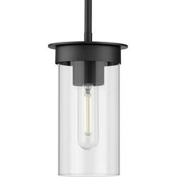 60W 1-Light Medium E-26 Incandescent Pendant Light in Matte Black