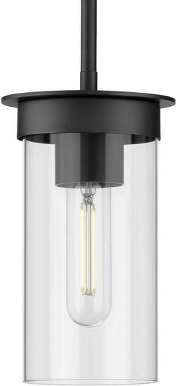 60W 1-Light Medium E-26 Incandescent Pendant Light in Matte Black