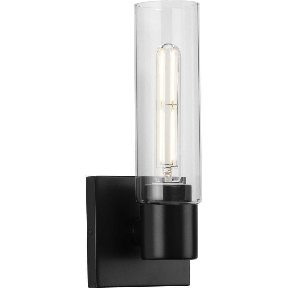 Progress Lighting Matte Black 60W 1-Light Medium E-26 Vanity Fixtures 